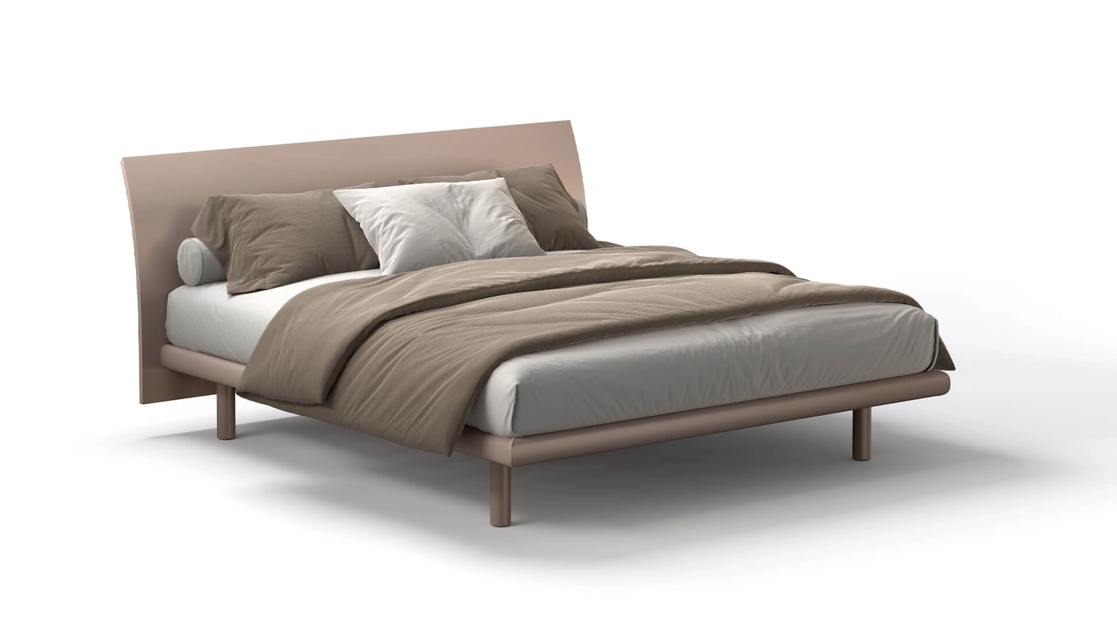 Letto in pelle con testiera Sally di Fratelli Elli