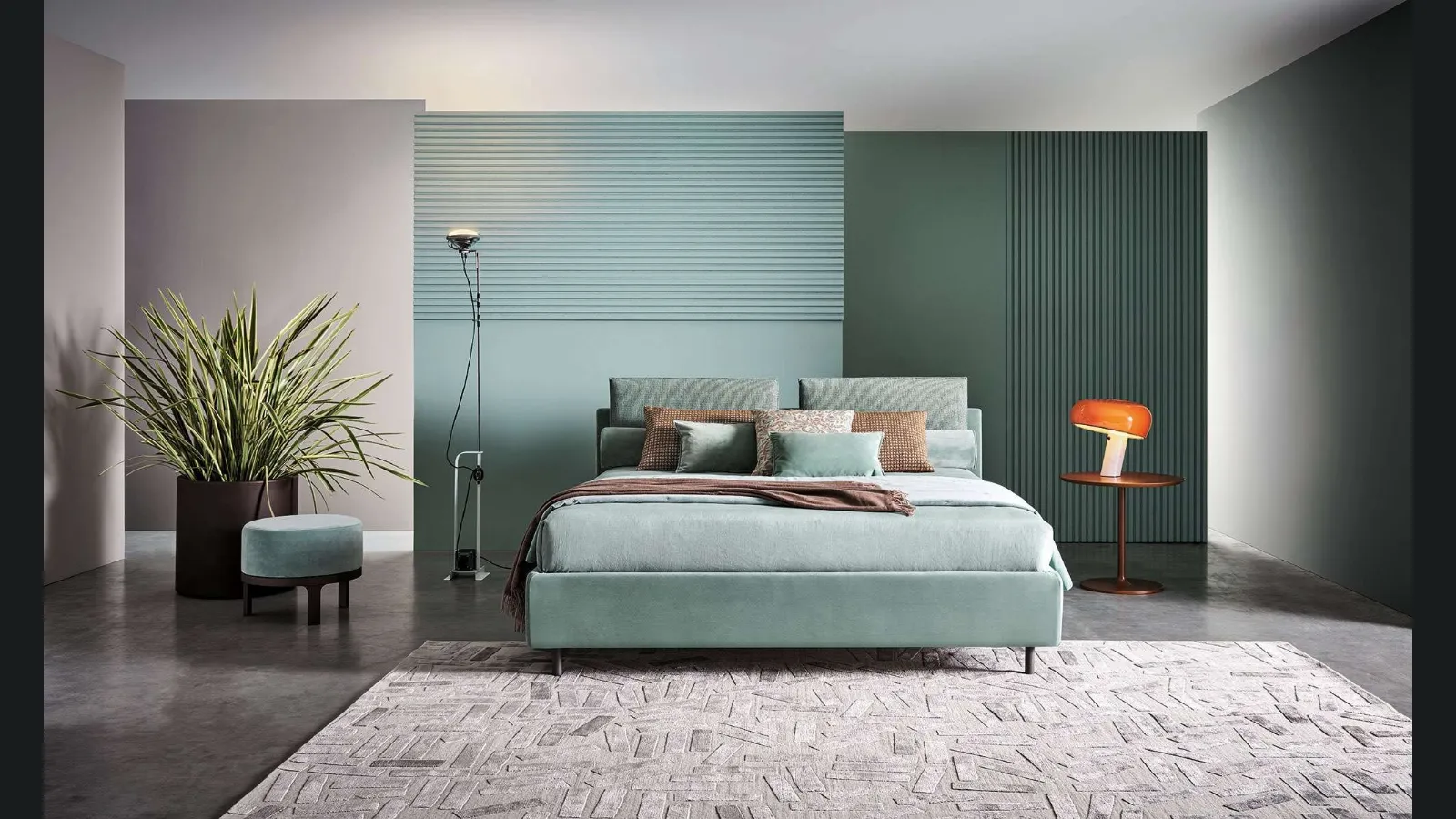 Letto matrimoniale in tessuto Frick di Twils