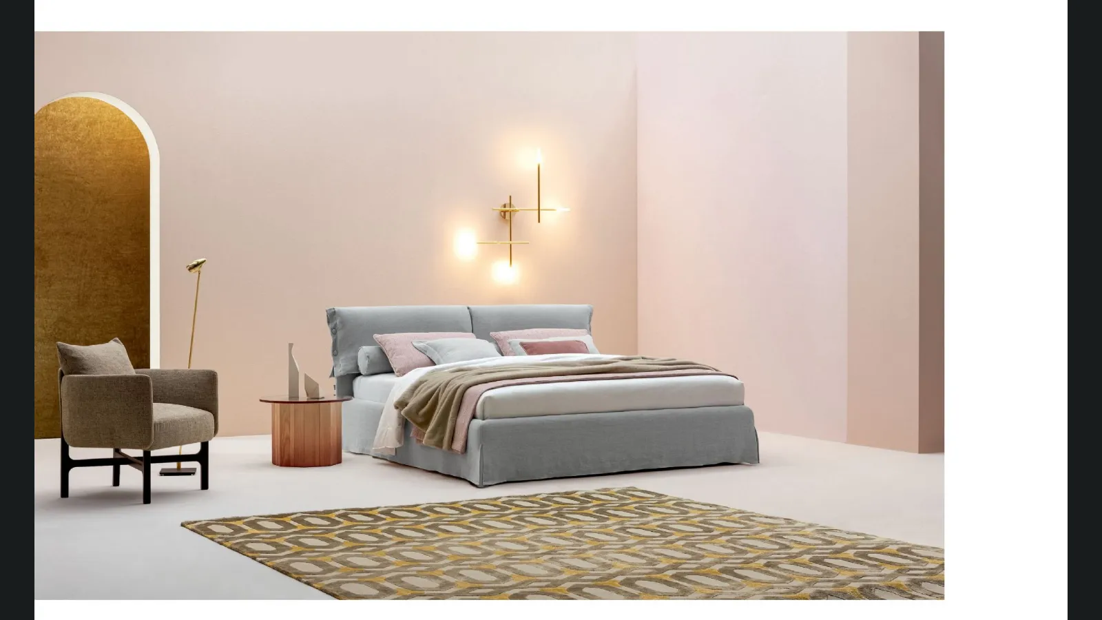 Letto in tessuto con testiera Giselle di Twils