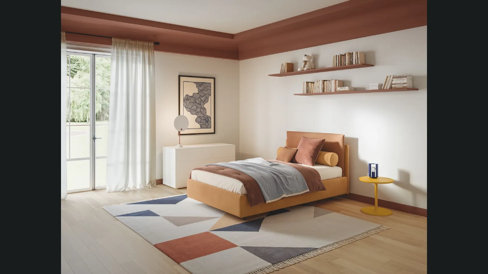 Letto Singolo in tessuto Frick di Twils