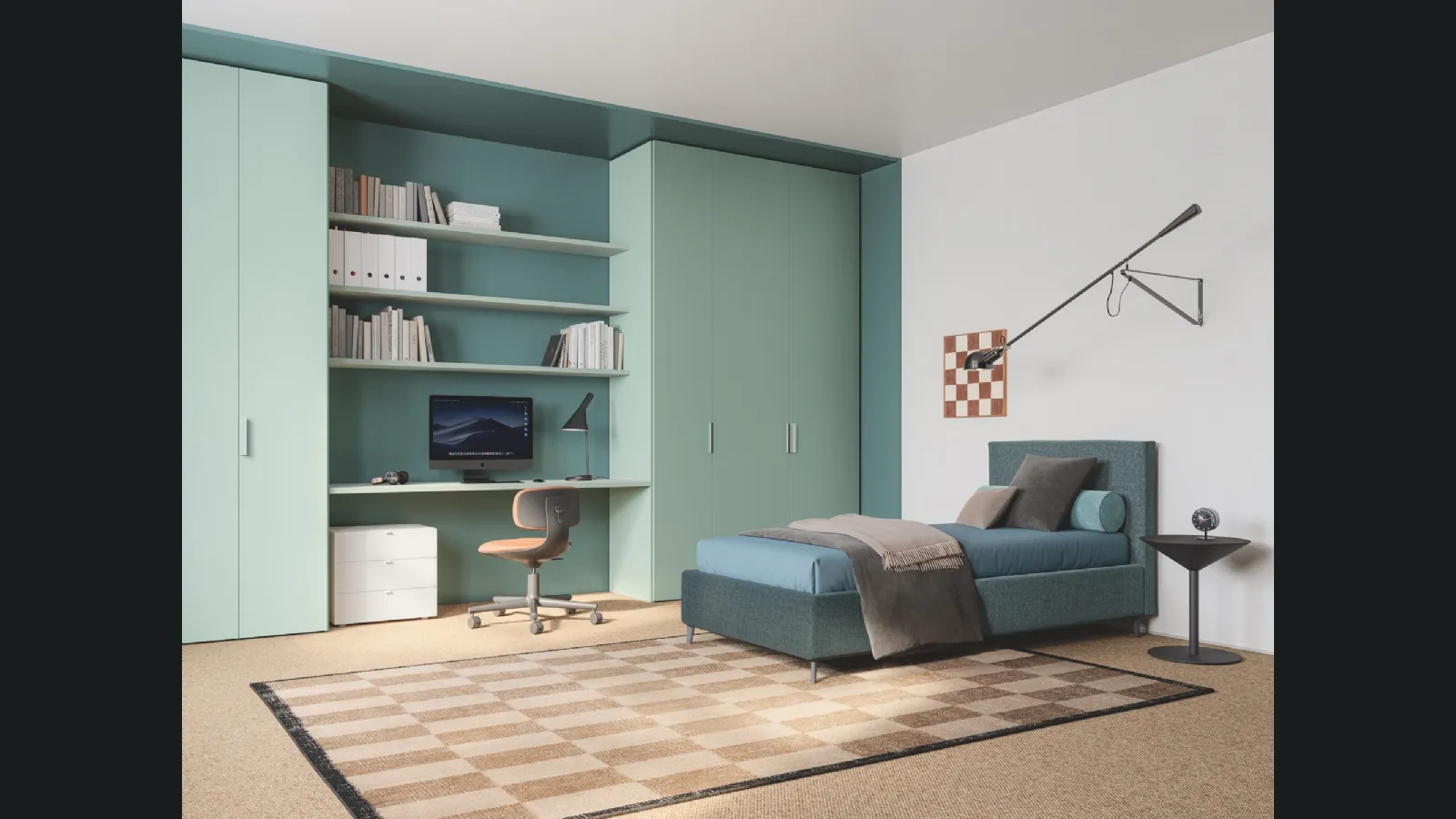 Letto Singolo in tessuto con box contenitore Max di Twils