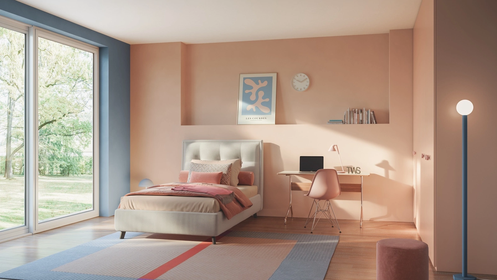 Letto singolo imbottito Venus di Twils