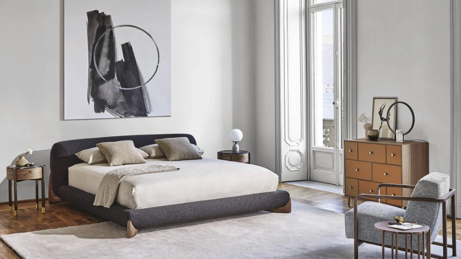 Letto imbottito Softbay di Porada