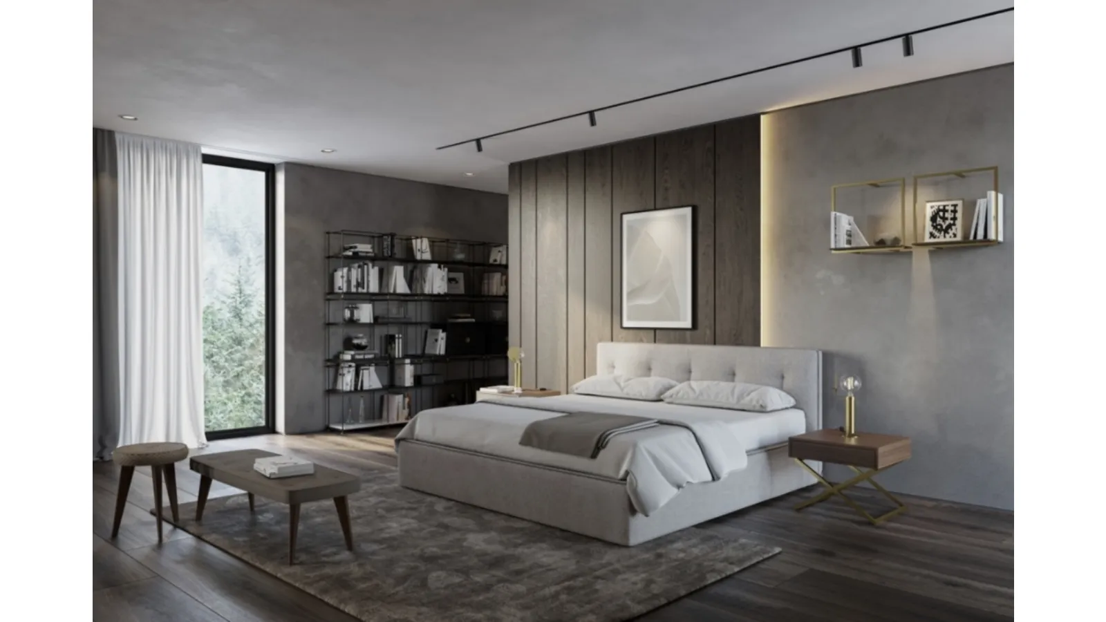 Letto Tangram con box contenitore di Vibieffe