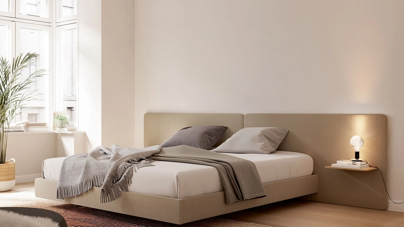 Letto con testiera Lota Bed Panel 1 di Treku