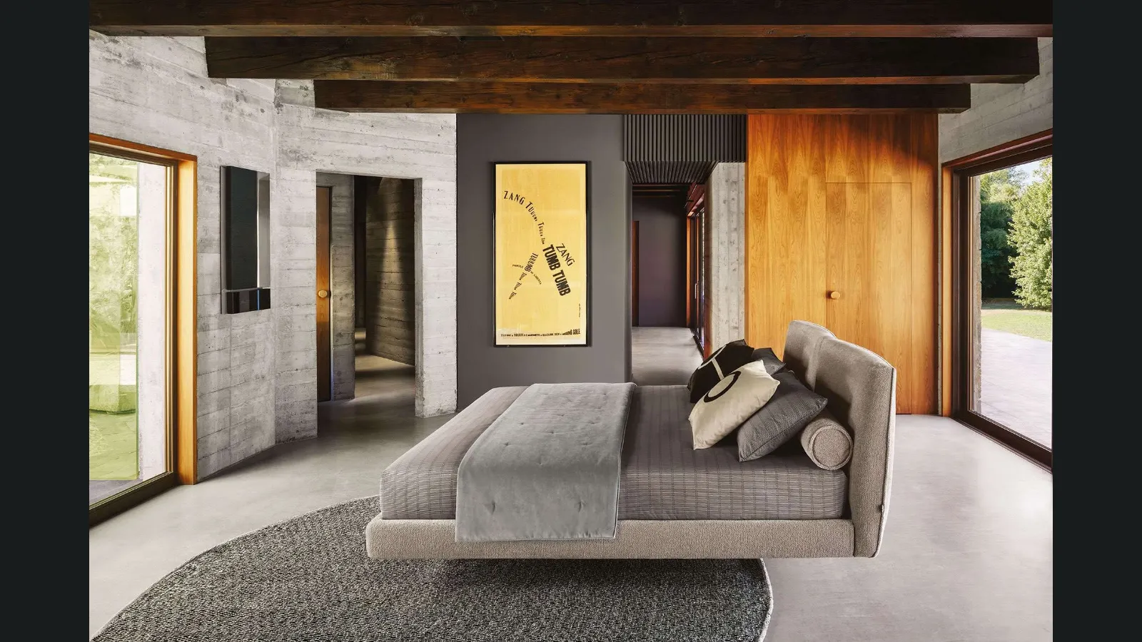 Letto in tessuto con testiera Book di Twils