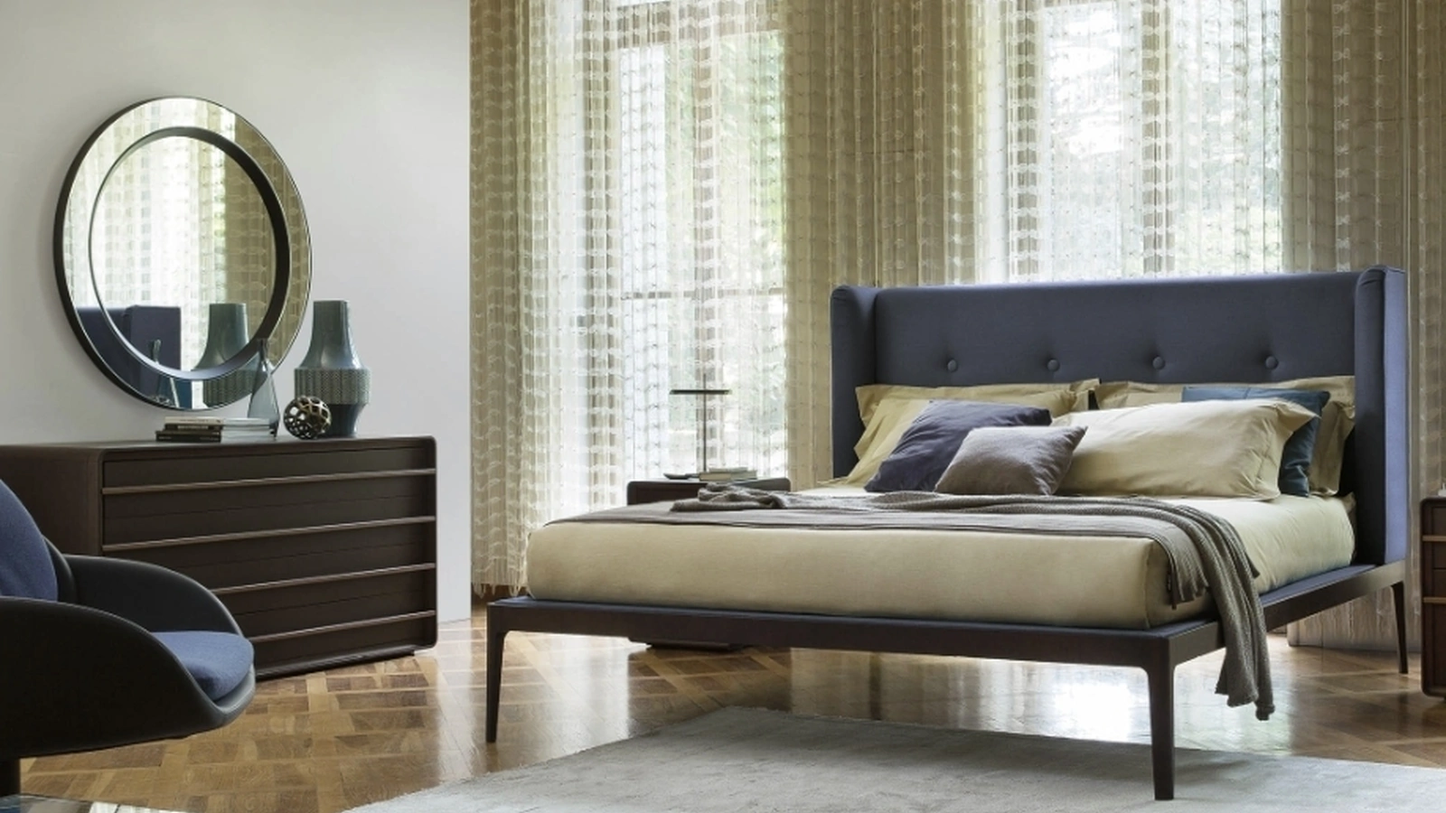 Letto imbottito Ziggy Bed di Porada