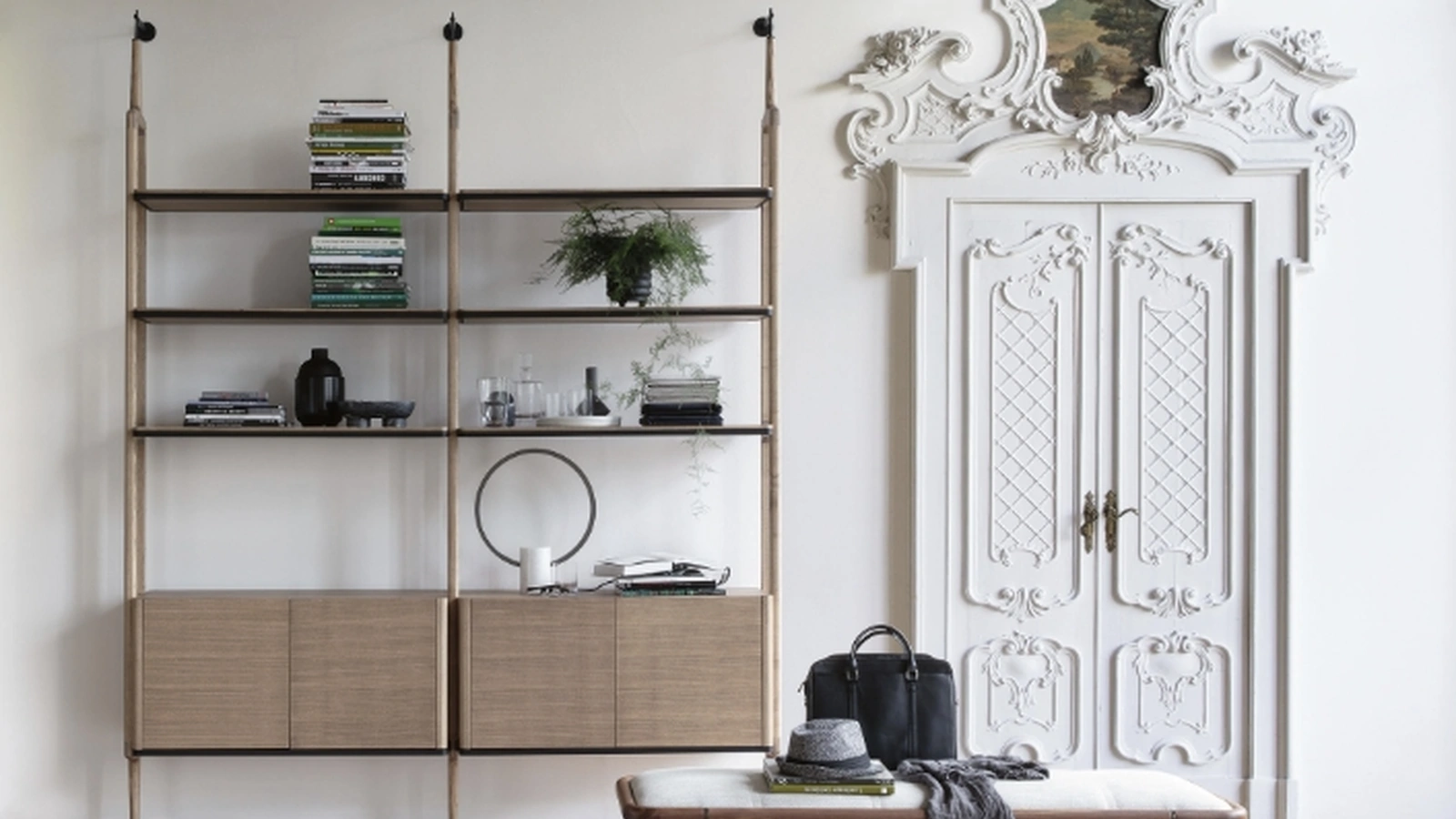 Libreria a muro Aria di Porada