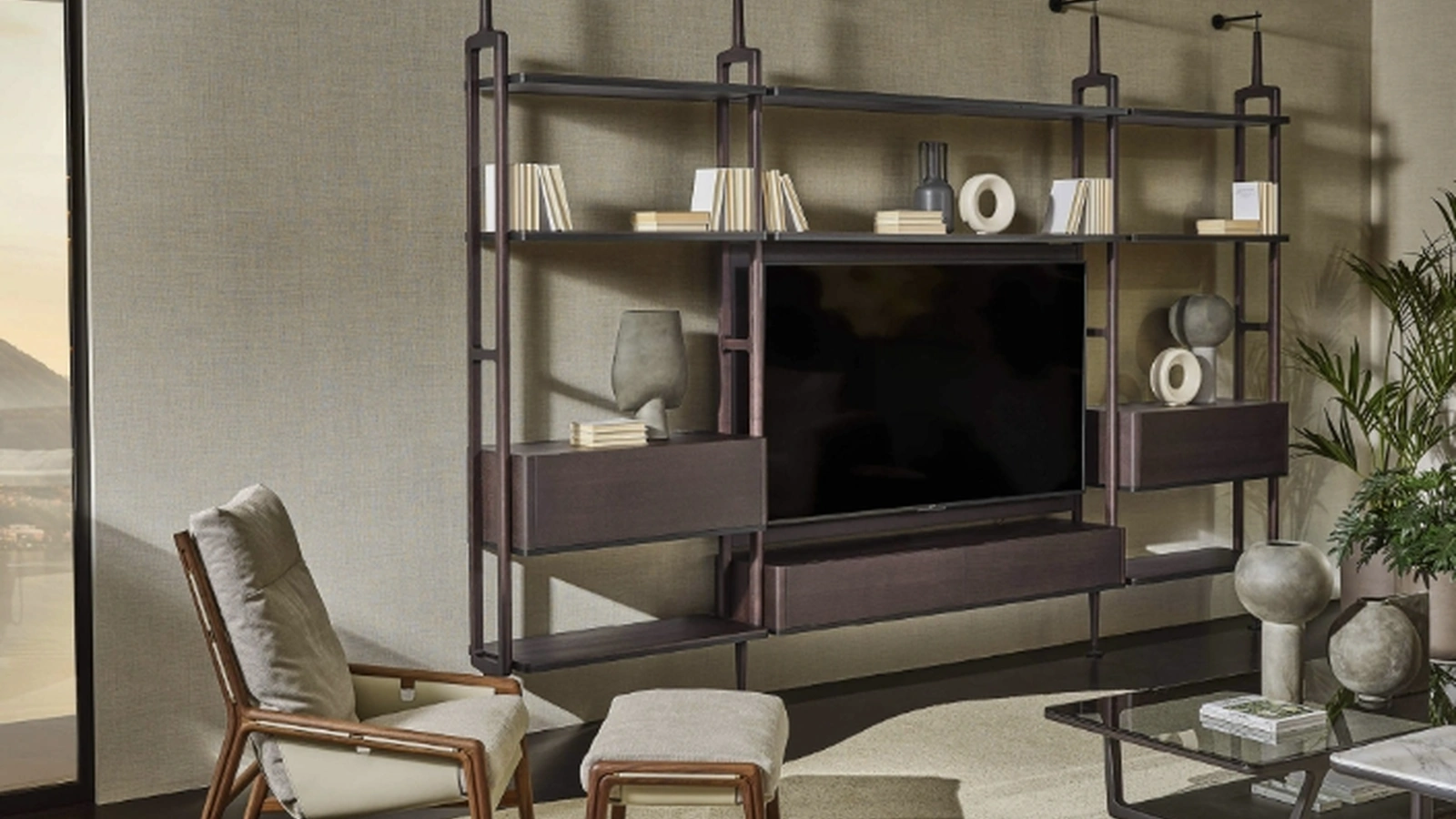 Libreria a muro Aria di Porada