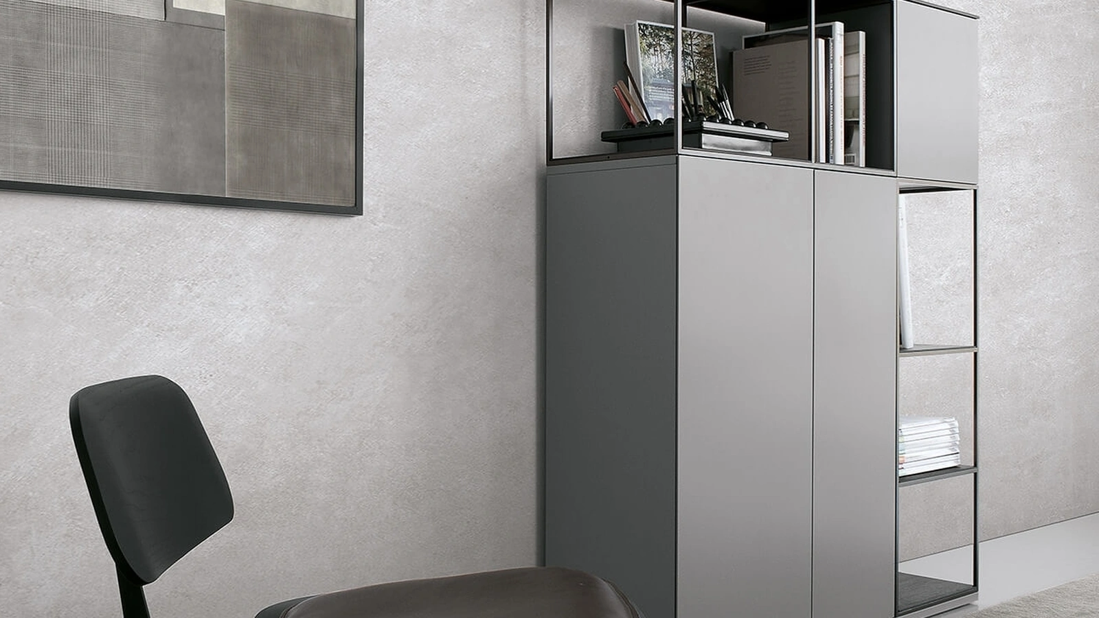 Libreria Atelier configurazione 04 in laccato opaco di Extendo