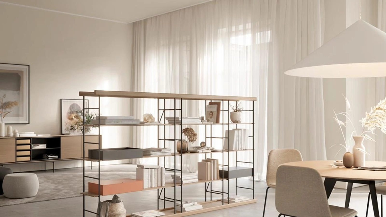 Libreria Bost finitura Natural Oak di Treku