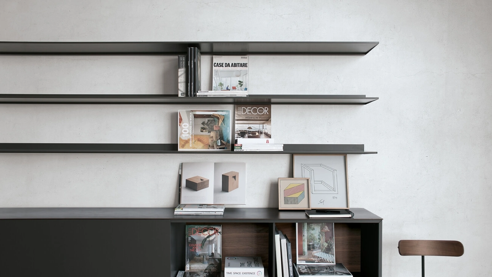 Libreria EWS configurazione 01 in alluminio e laccato di Extendo