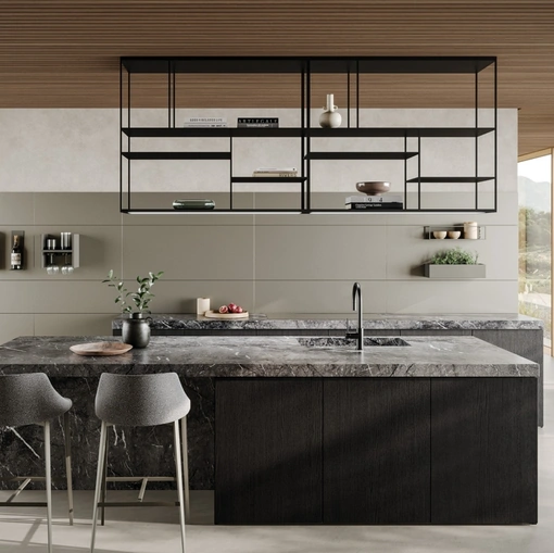 Libreria sospesa Levia Kitchen in metallo verniciato di Ronda Design