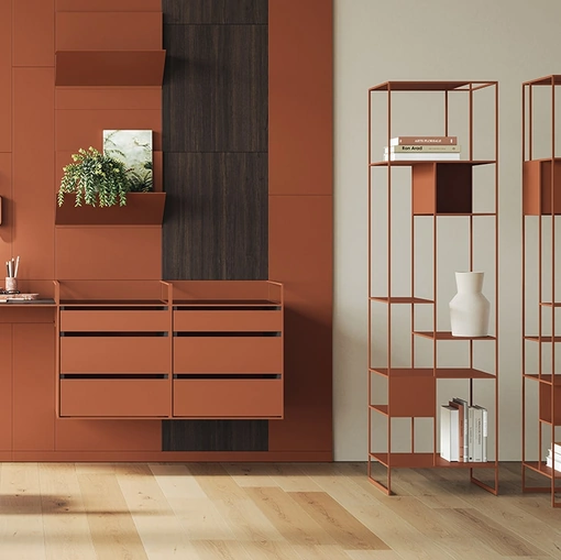 Libreria freestanding Levia Stand in metallo verniciato di Ronda Design