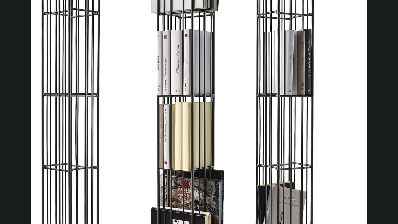 Libreria autoportante in metallo Metrica Tower di Mogg