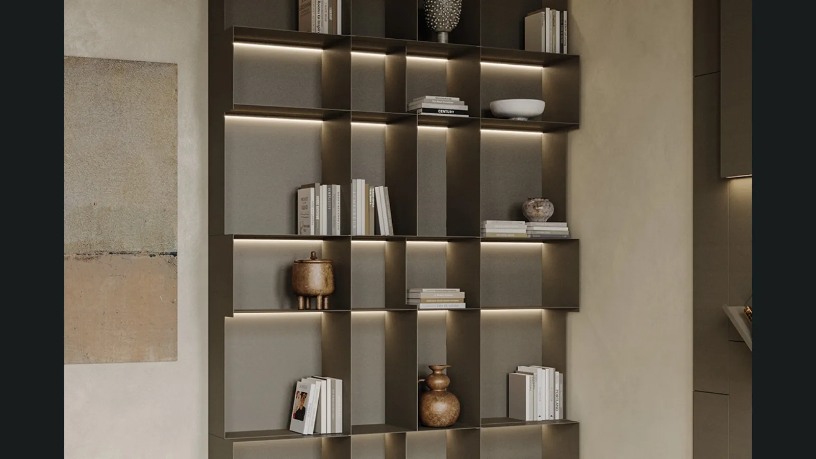 Libreria modulare in metallo Polis di Ronda Design