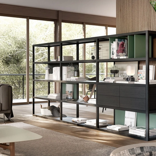 Libreria Kai finitura Kai Black Oak di Treku