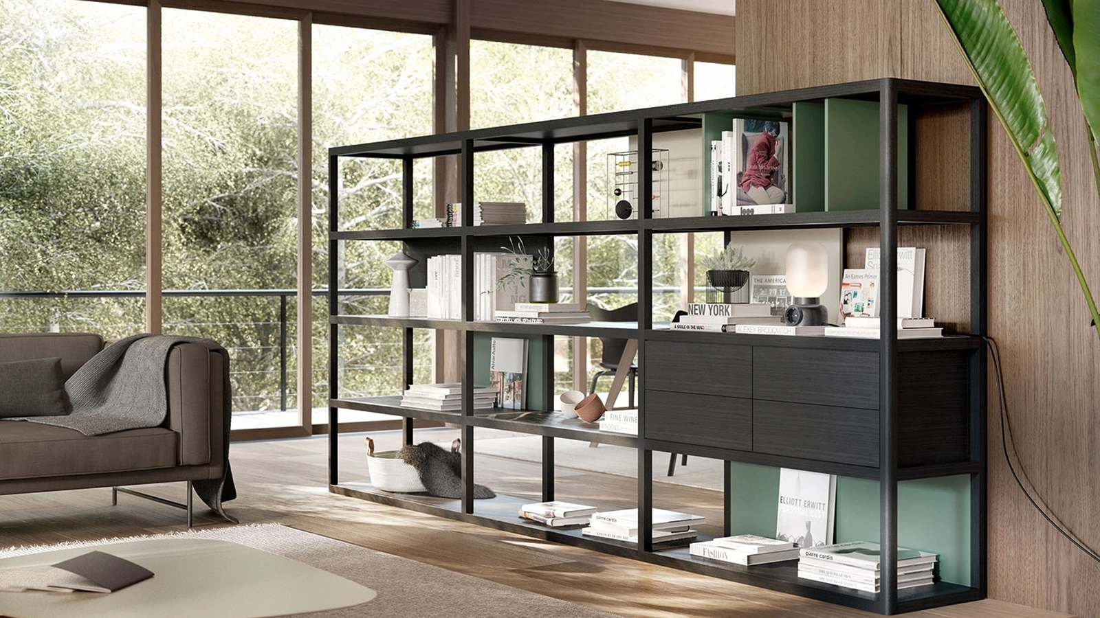 Libreria Kai finitura Kai Black Oak di Treku