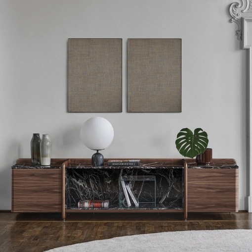 Madia Akeru in legno e marmo di Porada