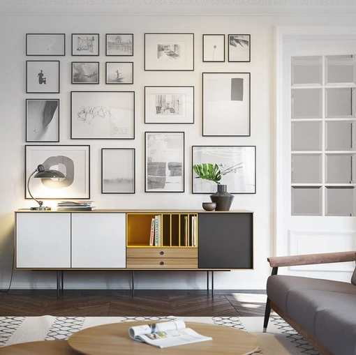 Madia Aura finitura Bianco e Grafite di Treku