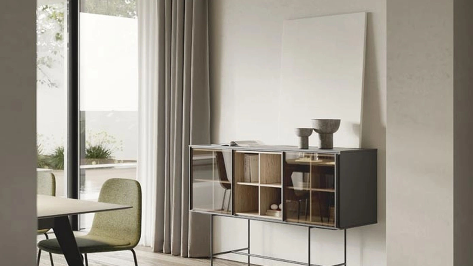 Madia Aura con ante in Vetro di Treku