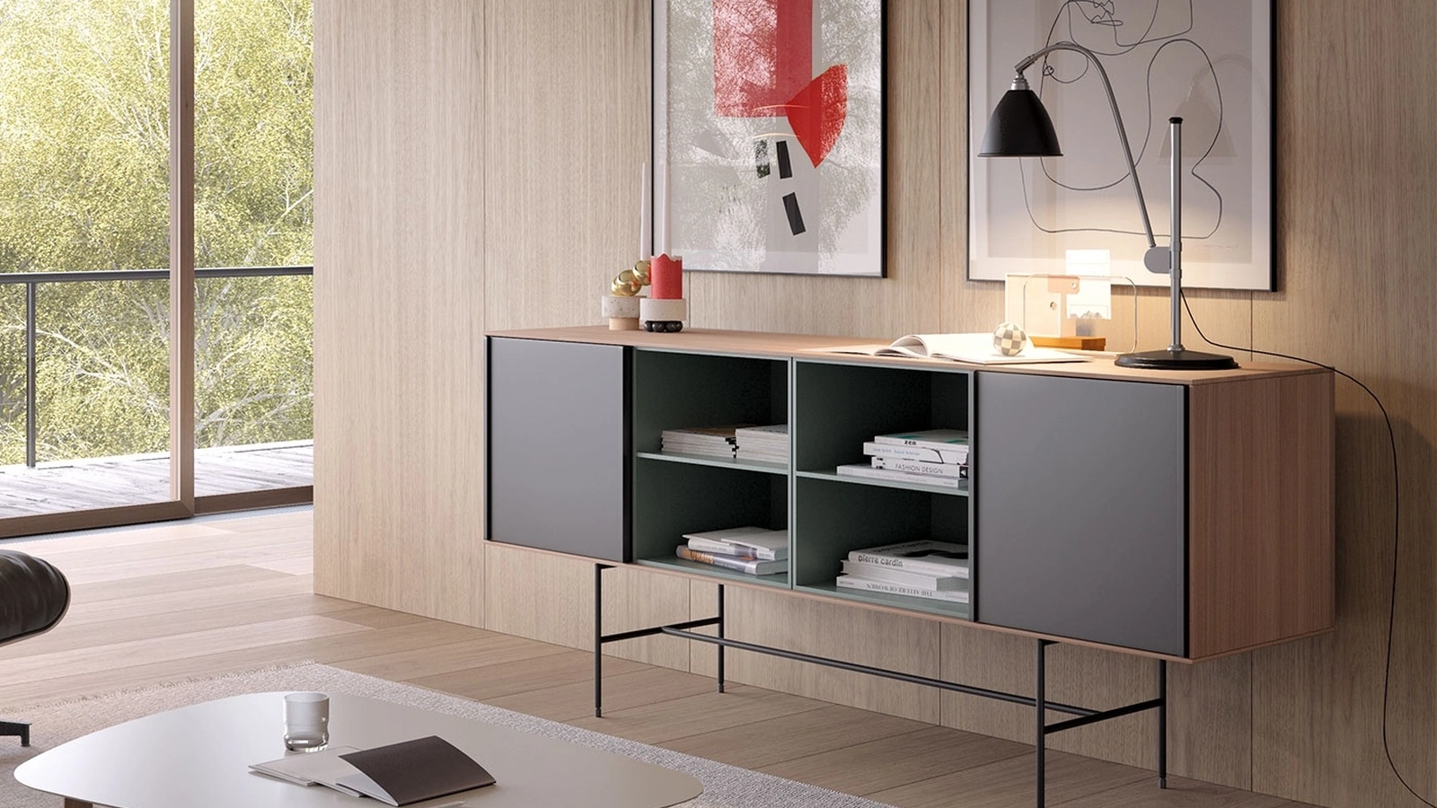 Madia Aura finitura Walnut e Safira di Treku