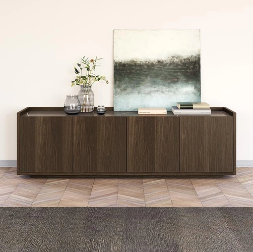 Madia Etoile in Rovere termotrattato con top in gres marble Grey di Astor Mobili