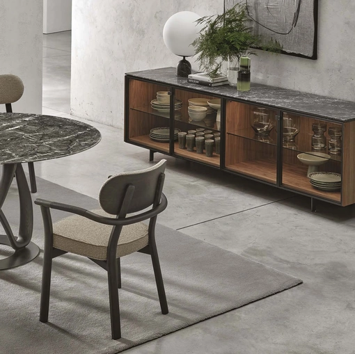 Madia Matics 4 in legno con ante in vetro di Porada