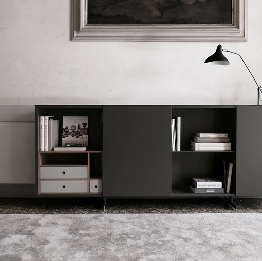 Madia Monolith configurazione 10 in vetro laccato di Extendo