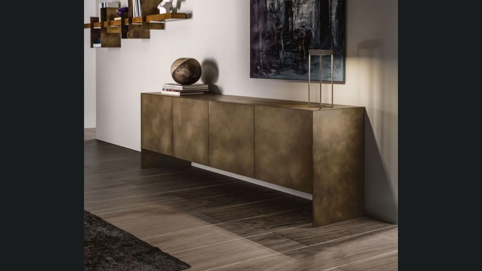 Madia Nemesi in metallo dal design semplice ed elegante di Ronda Design