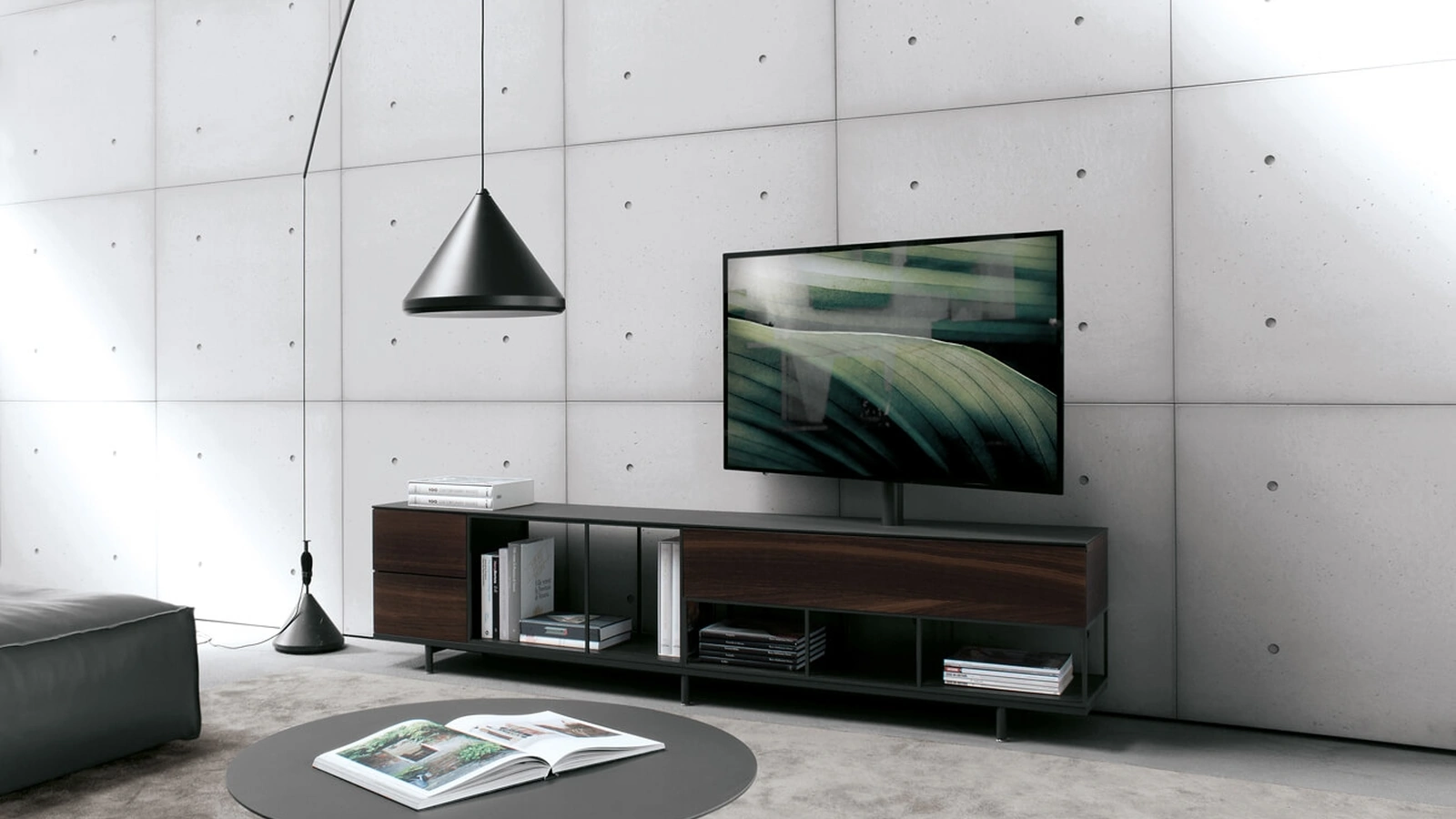 Mobile Porta Tv Atelier configurazione 09 in rovere affumicato di Extendo