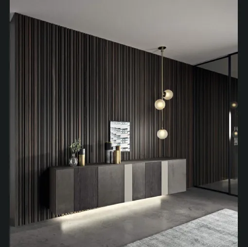 Mobile sospeso InclinART in laccato metal e legno di Presotto