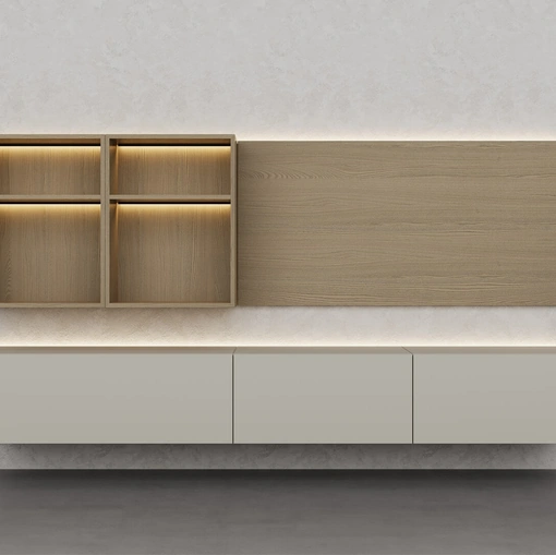 Parete Attrezzata Climb Laccato Creta di Fratelli Elli