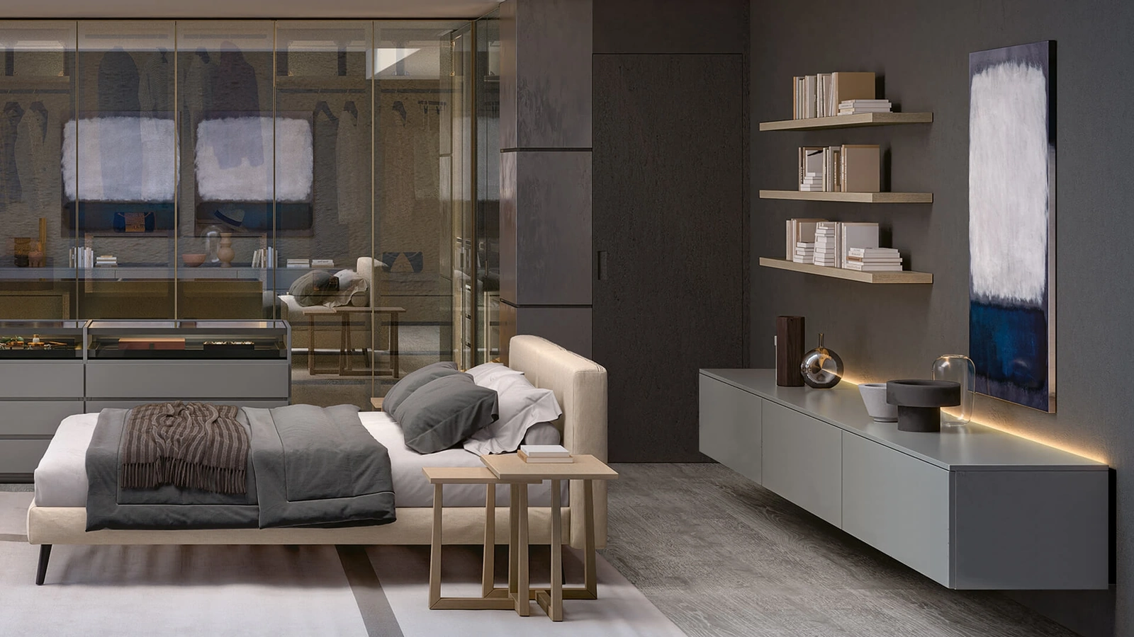 Parete Attrezzata Climb in Laccato Londra di Fratelli Elli