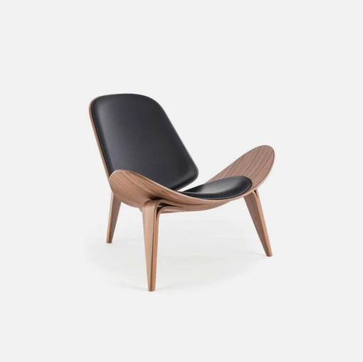 Poltrona Design in legno con seduta in pelle di Sigerico