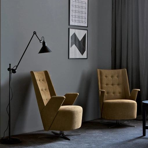 Poltrona in tessuto con movimento oscillante Embrasse Lounge di Estel