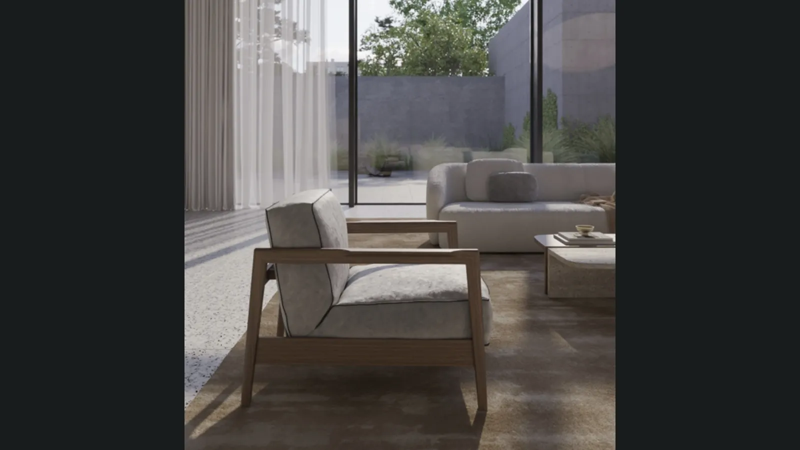 Poltrona in tessuto imbottito Essence di Vibieffe