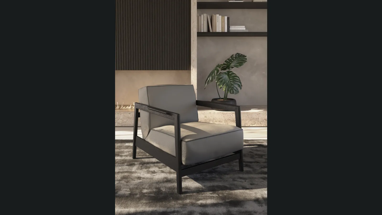 Poltrona in tessuto imbottito Essence di Vibieffe