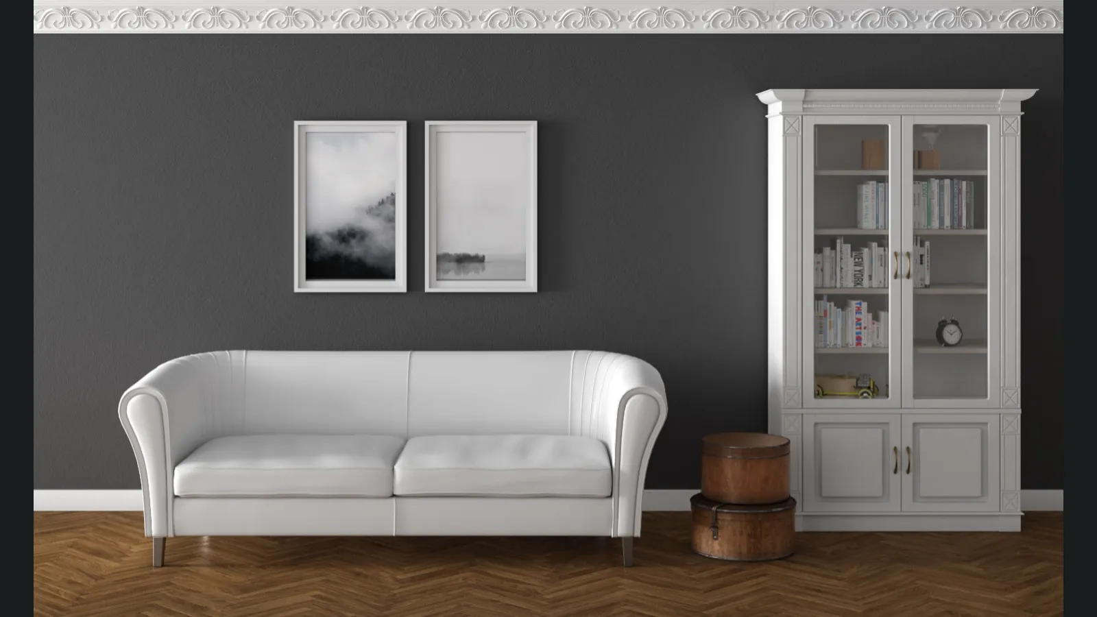 Divano lineare in pelle Antoni di Estel