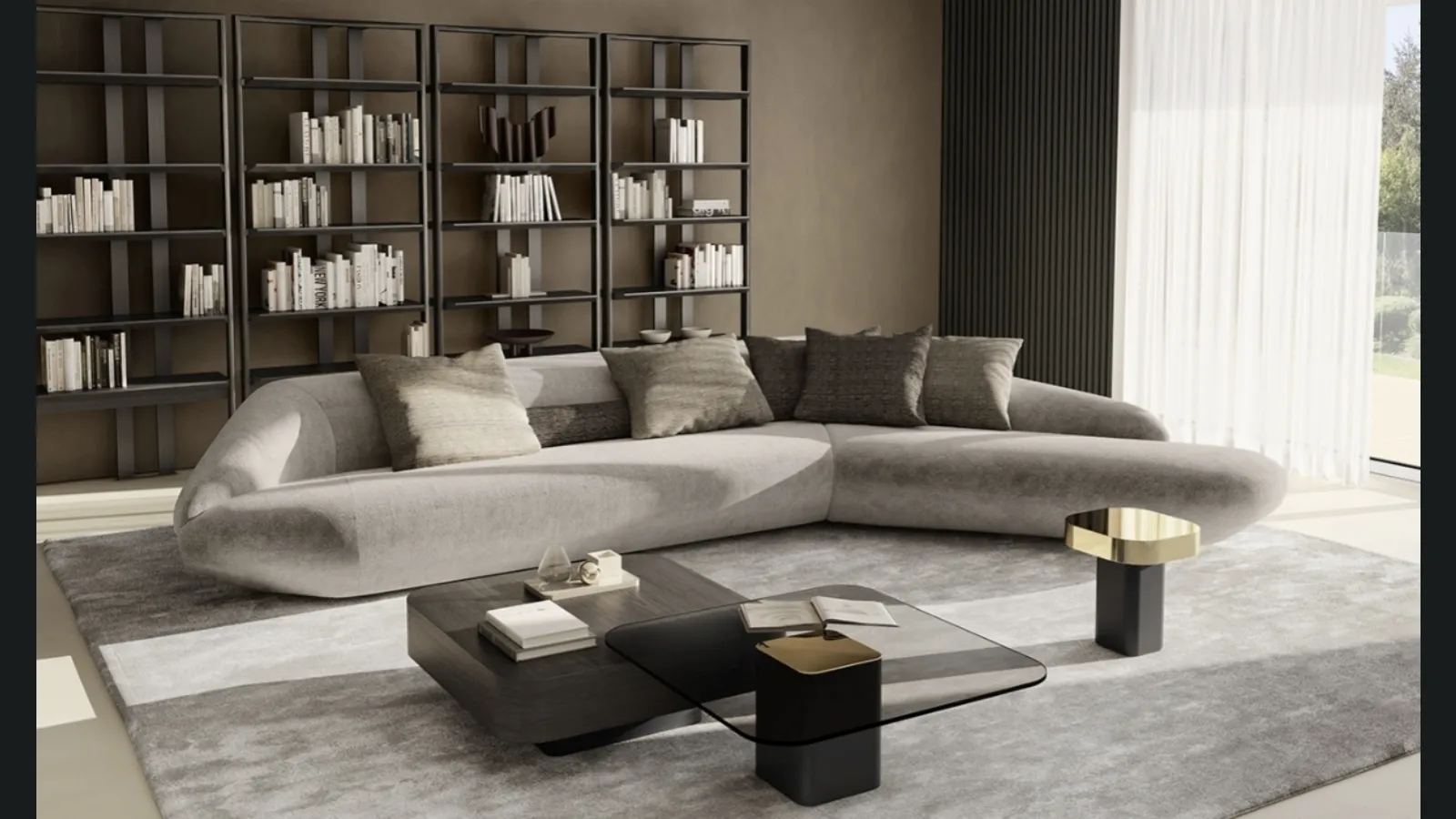 Divano angolare di design Bolid di Vibieffe