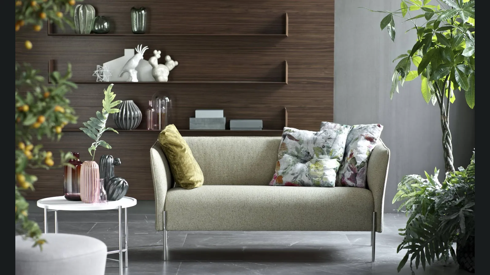 Divano lineare in tessuto Dolly di Estel