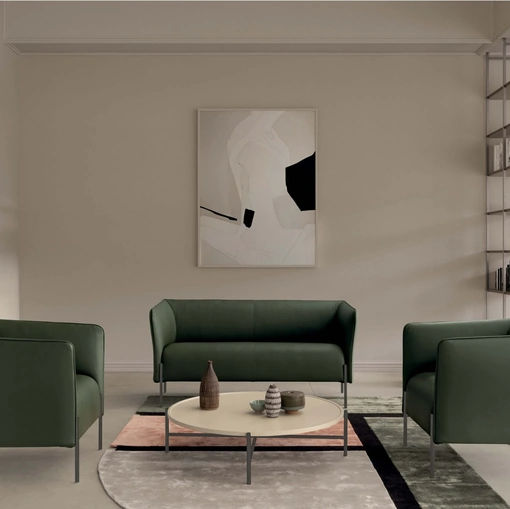 Divano lineare in pelle Dolly di Presotto