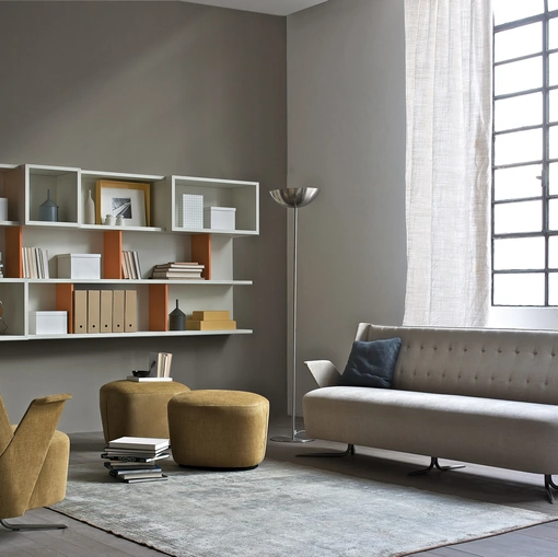 Salotto in tessuto con base in tubo metallico Embrasse di Estel