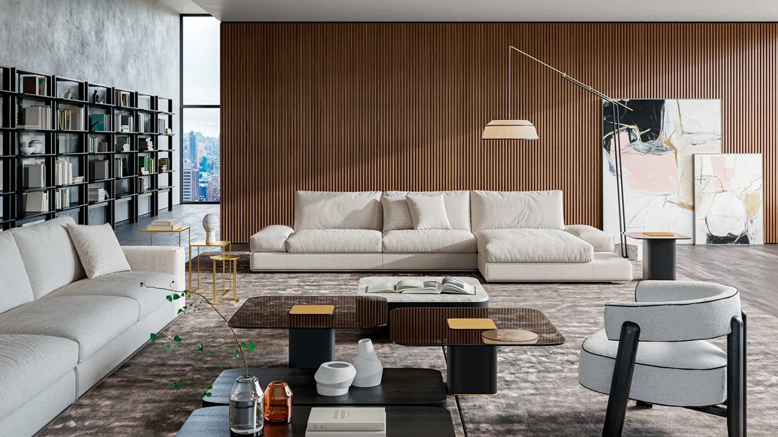 Divano con penisola Fly di Vibieffe