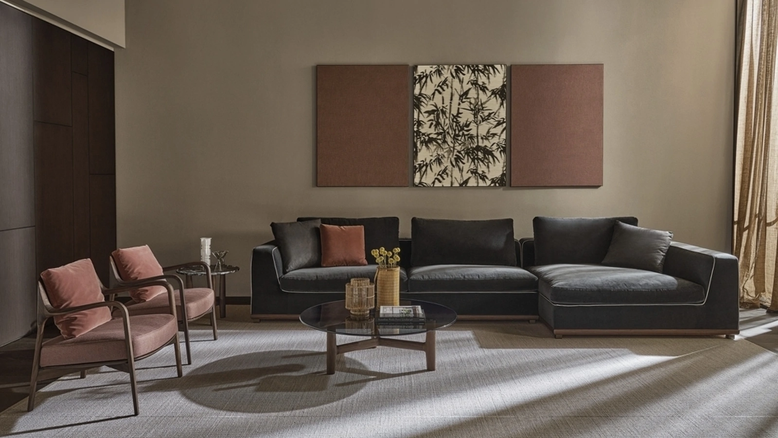 Divano con penisola Kirk di Porada