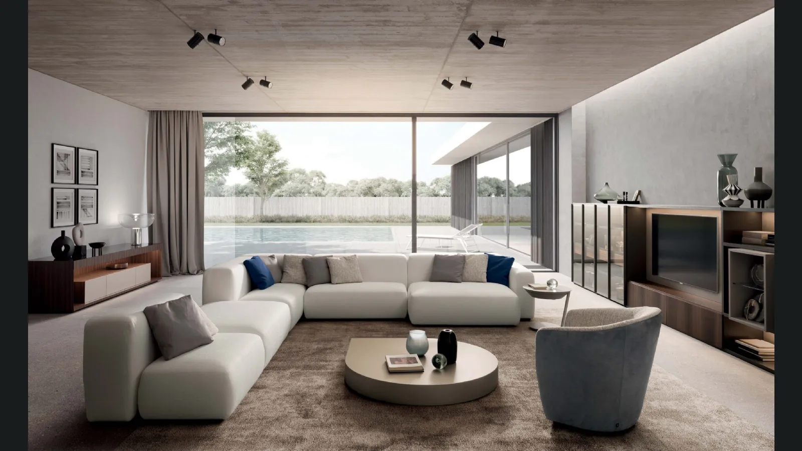 Divano angolare in tessuto Kos di Presotto