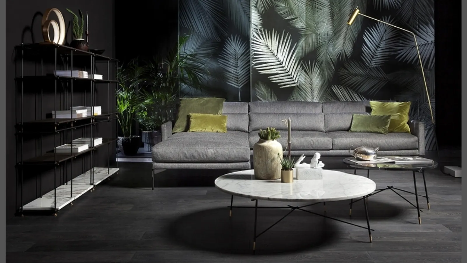 Divano in tessuto con penisola Modern di Vibieffe