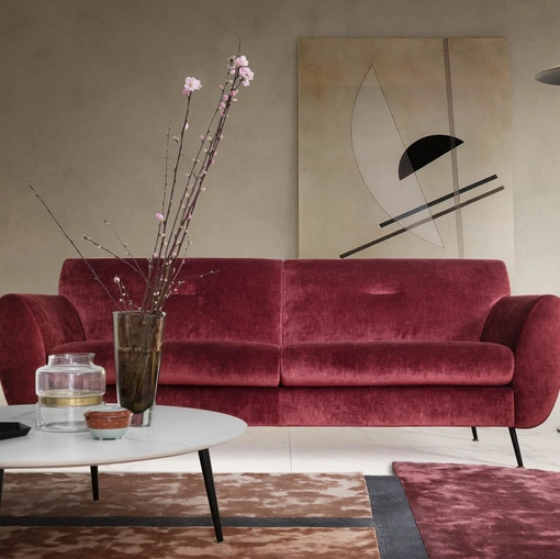 Divano vintage in tessuto dalle dimensioni compatte Olive di Estel