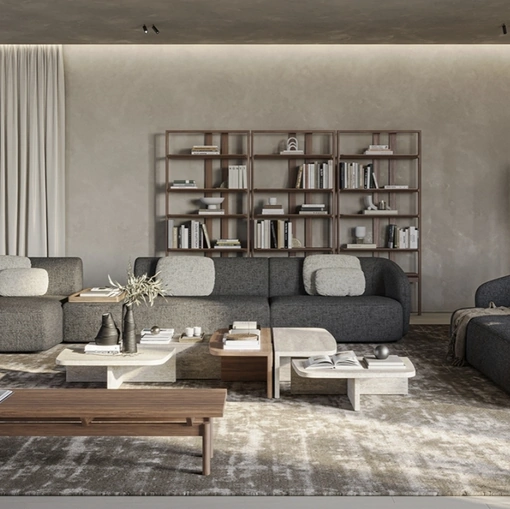 Divano con penisola Shell di Vibieffe