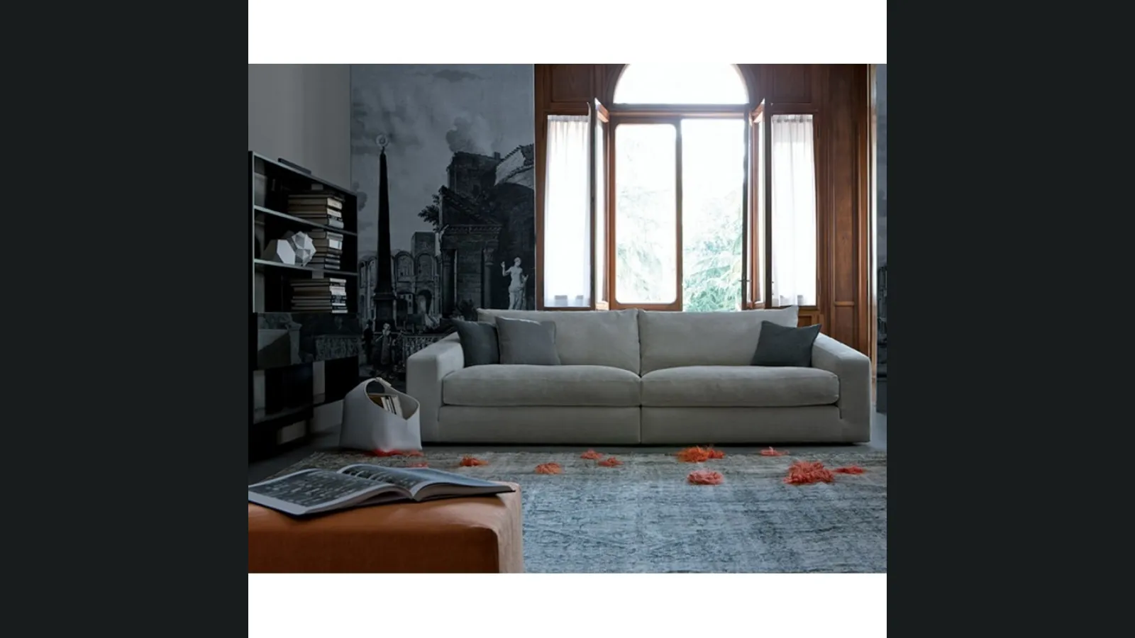 Divano in tessuto dalla seduta morbida e profonda Tobias di Estel